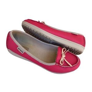 CROCS Women Wrap ColorLite Ballet Flat Slip On Pepper/Tumbleweed Shoes  8